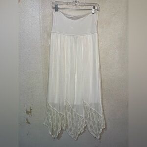 Apt. 9 White Maxi Skirt with Lace Hem